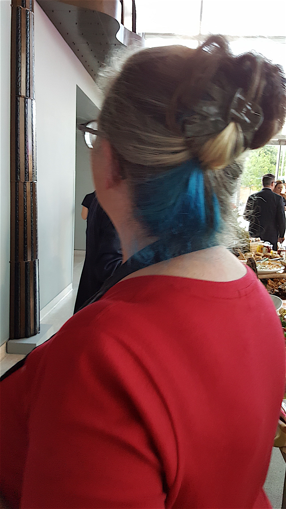 Holly has her own "blue streak!"