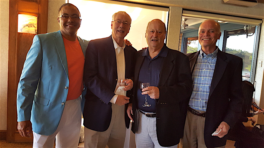 The fellows at the Moxley Carmichael table were, from left, Jim NIchols, Alan Carmichael, Richard Ford and John Griess.