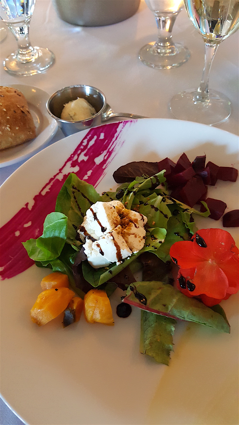 Dinner started with a beet salad that was almost too pretty to eat. Almost.