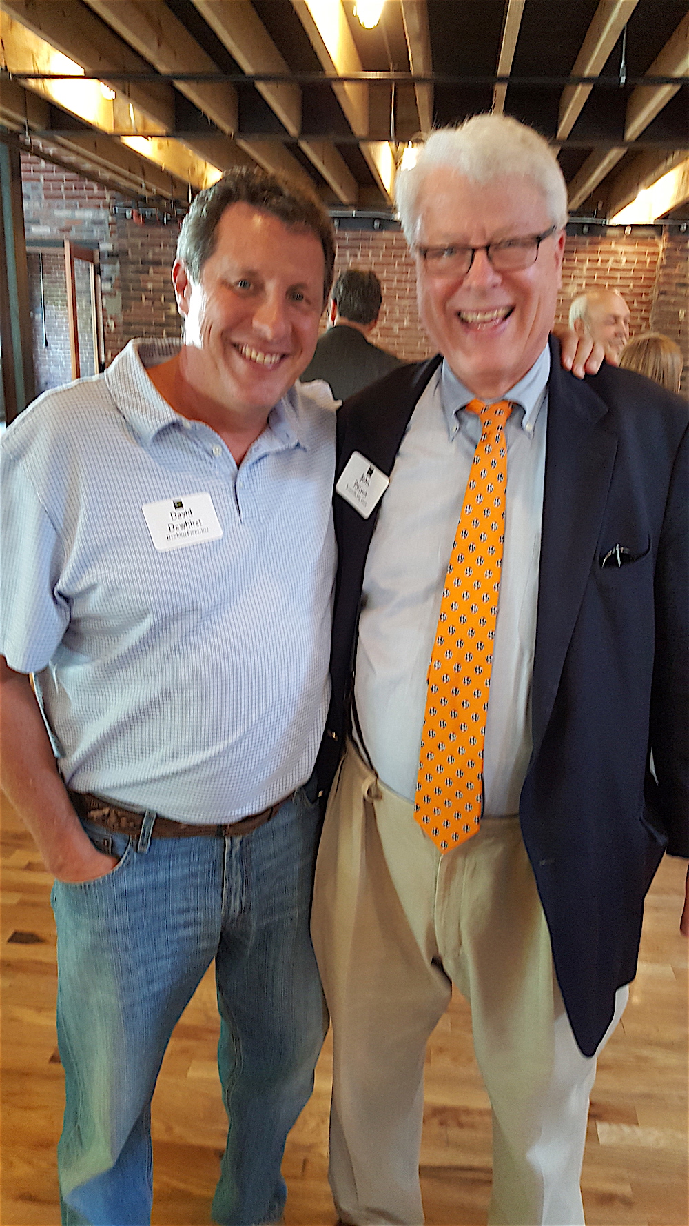 Developer David Dewhirst, left, with Municipal Judge John Rosson.
