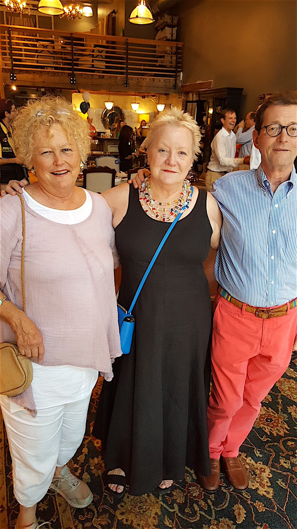 Dorothy, left, with Ellen Robinson and Peter Acly.