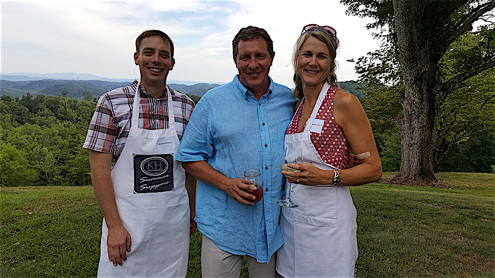 Host Kevin Murphy, left, with David and Tracy Dewhirst.