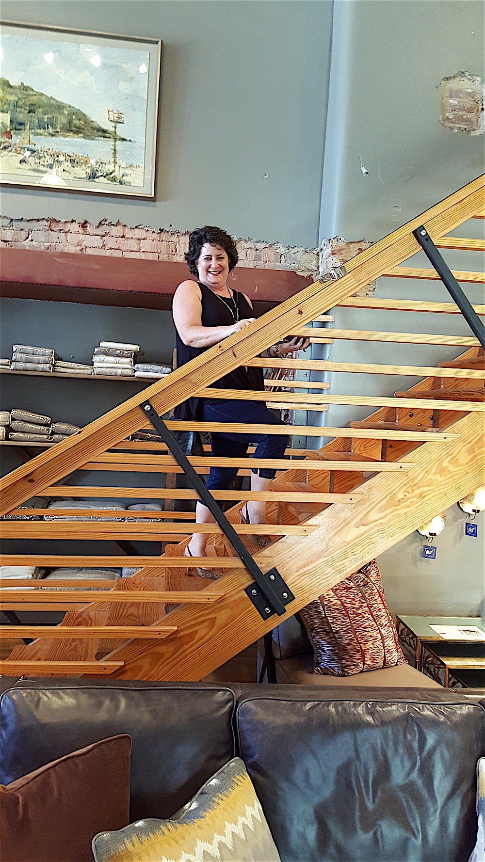 Don't forget to go upstairs, as Kim Henry is doing.
