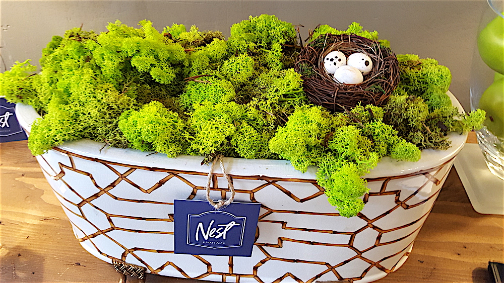There's a little nest in this vessel! Cute!