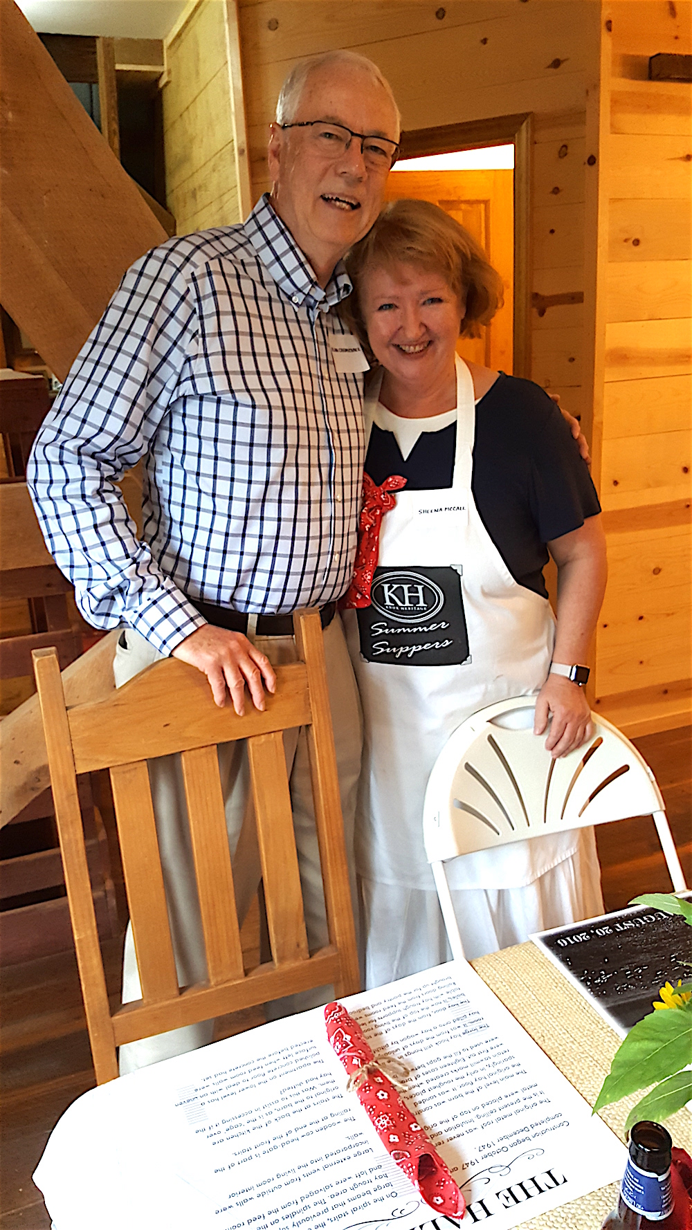 Alan Carmichael, my hubby, with Sheena McCall, one of the hosts.