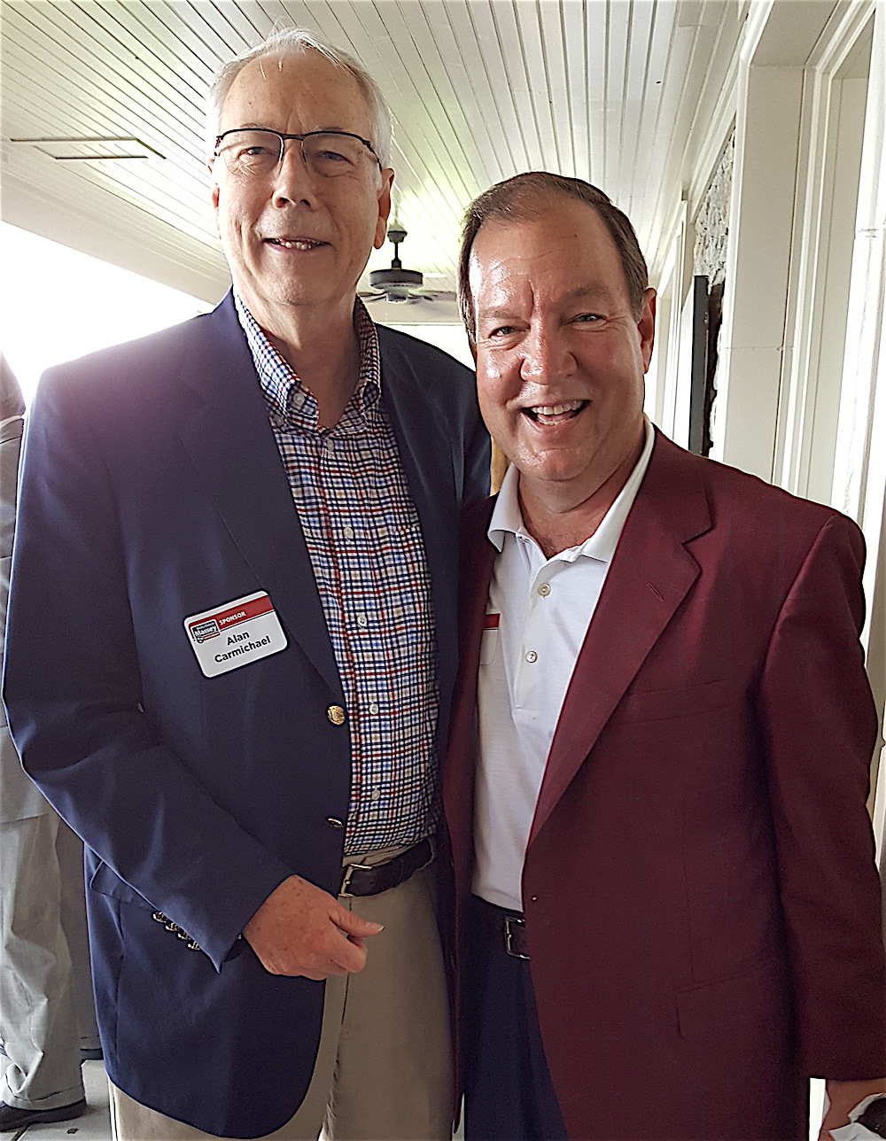 Alan Carmichael, left, with host Steve South.