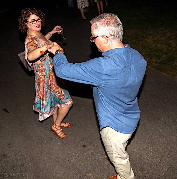 The stifling heat did not stifle the dancing instincts of Lee Ann Rogers and Steve Drevik on Saturday. (Photo by Judson Hall Photography)