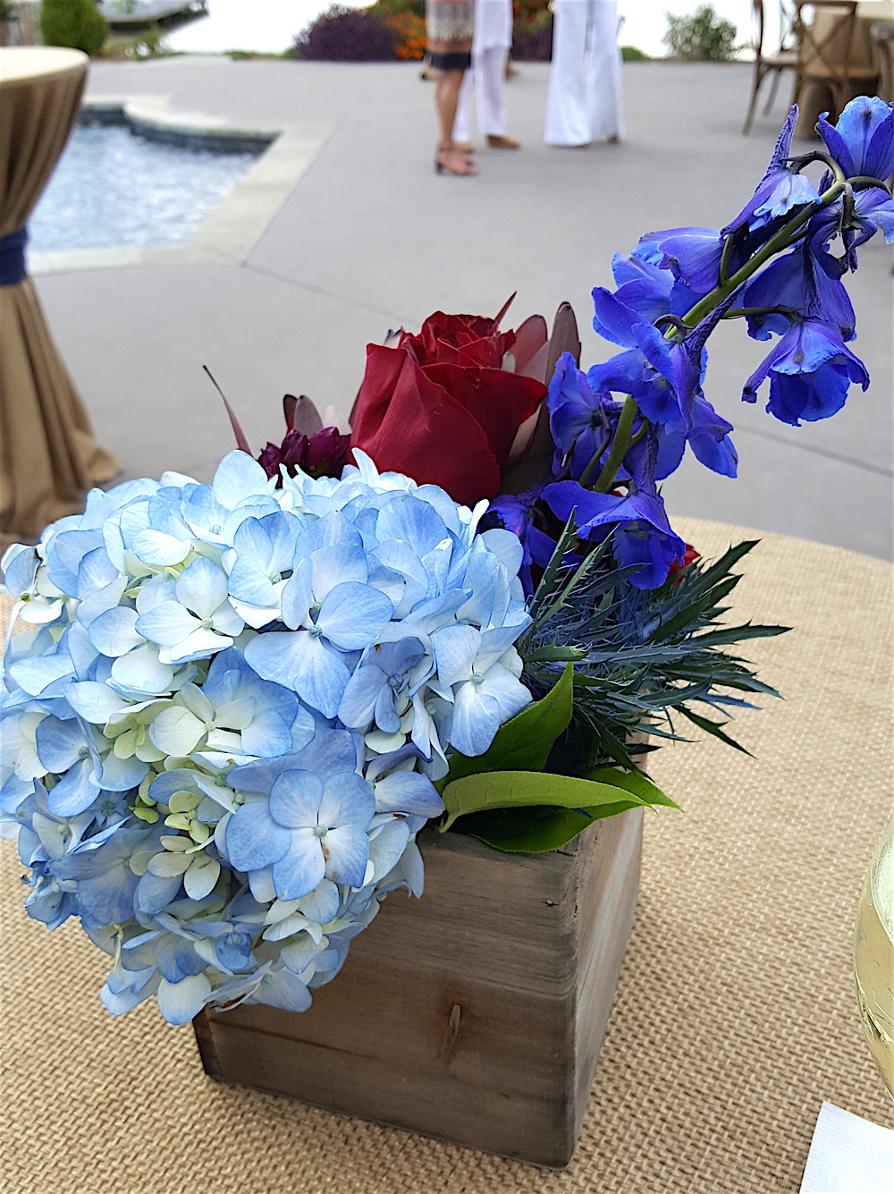 The flowers matched the Massey campaign theme colors.