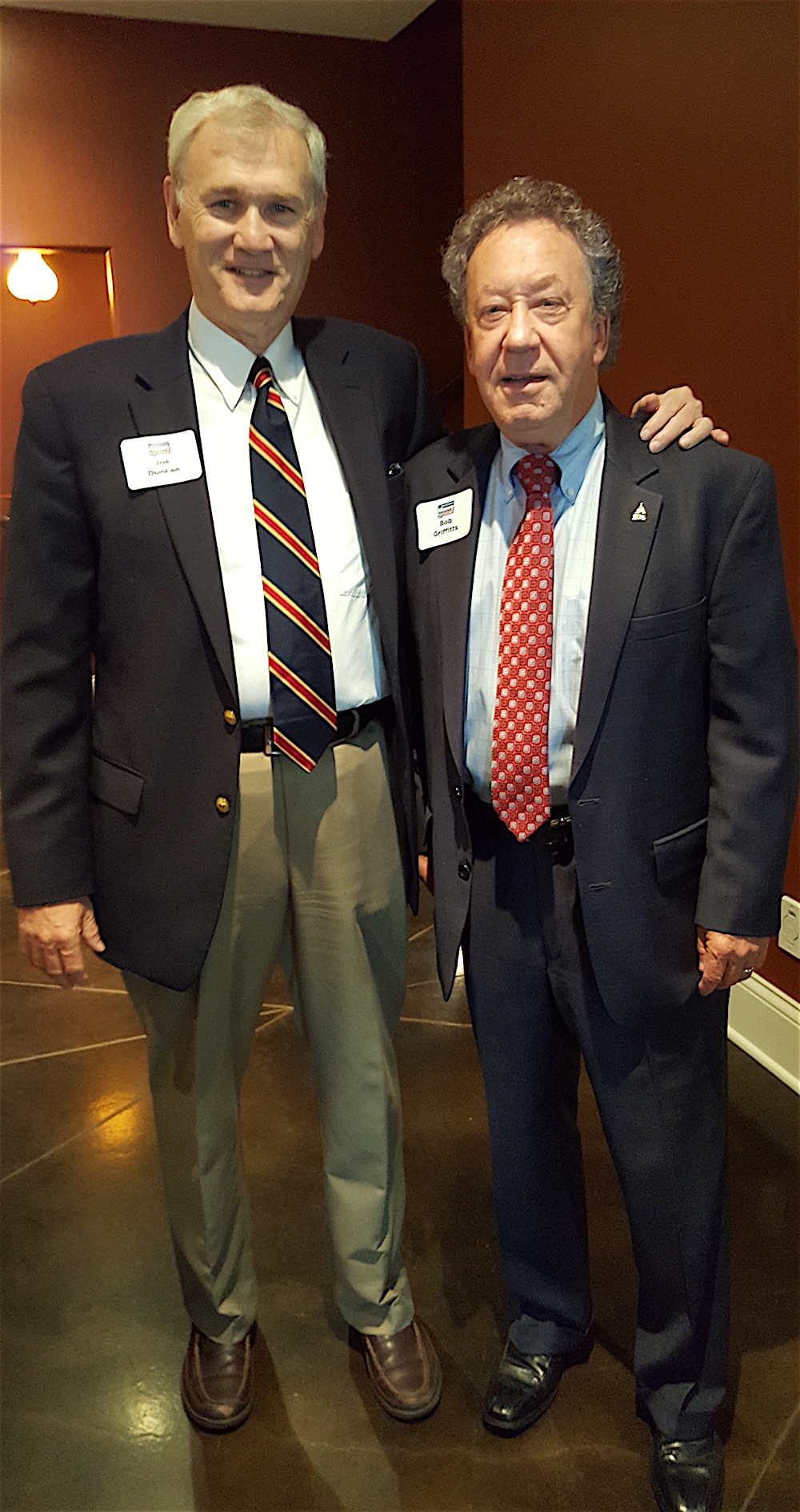 Joe Duncan, left, with Bob Griffitts, representing Massey's brother, Congressman Jimmy Duncan, who was out of the country.