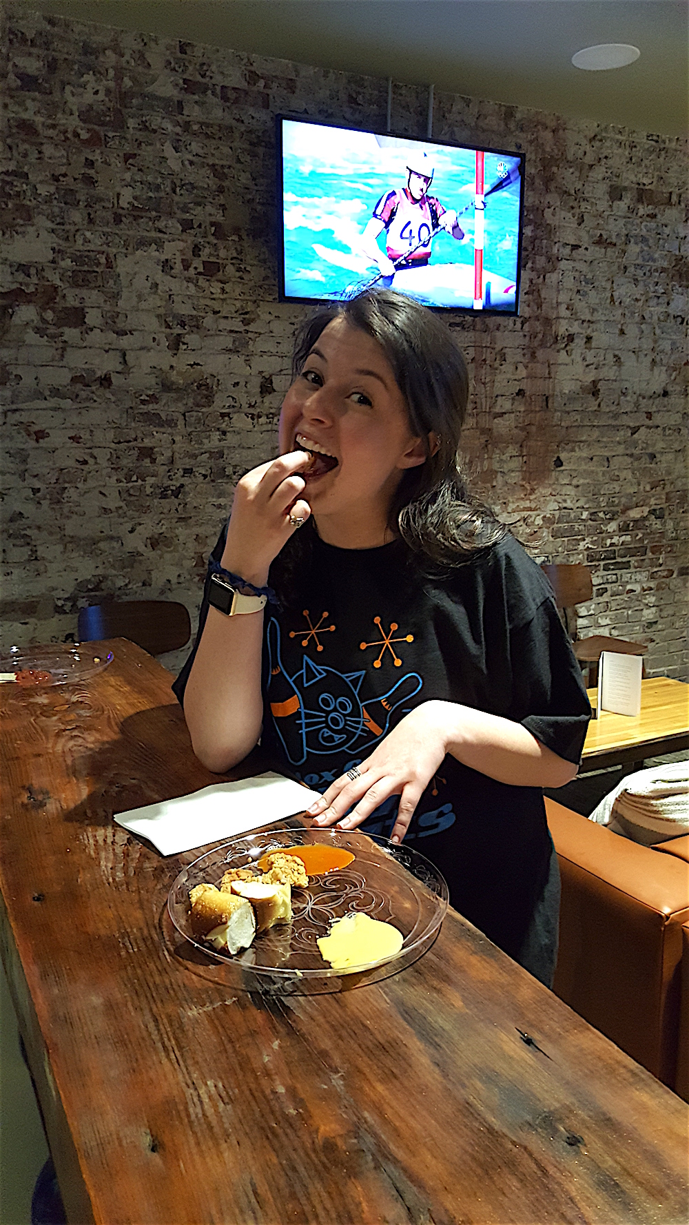 Jordan sampled the food offerings.