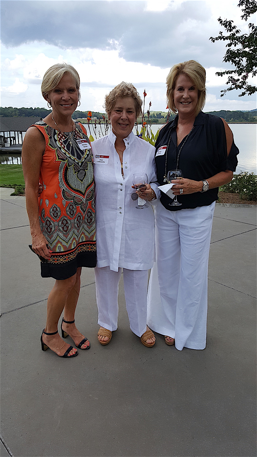 Hostess Becky South, at right, with Melinda Either, left, and Kay Leibowitz.