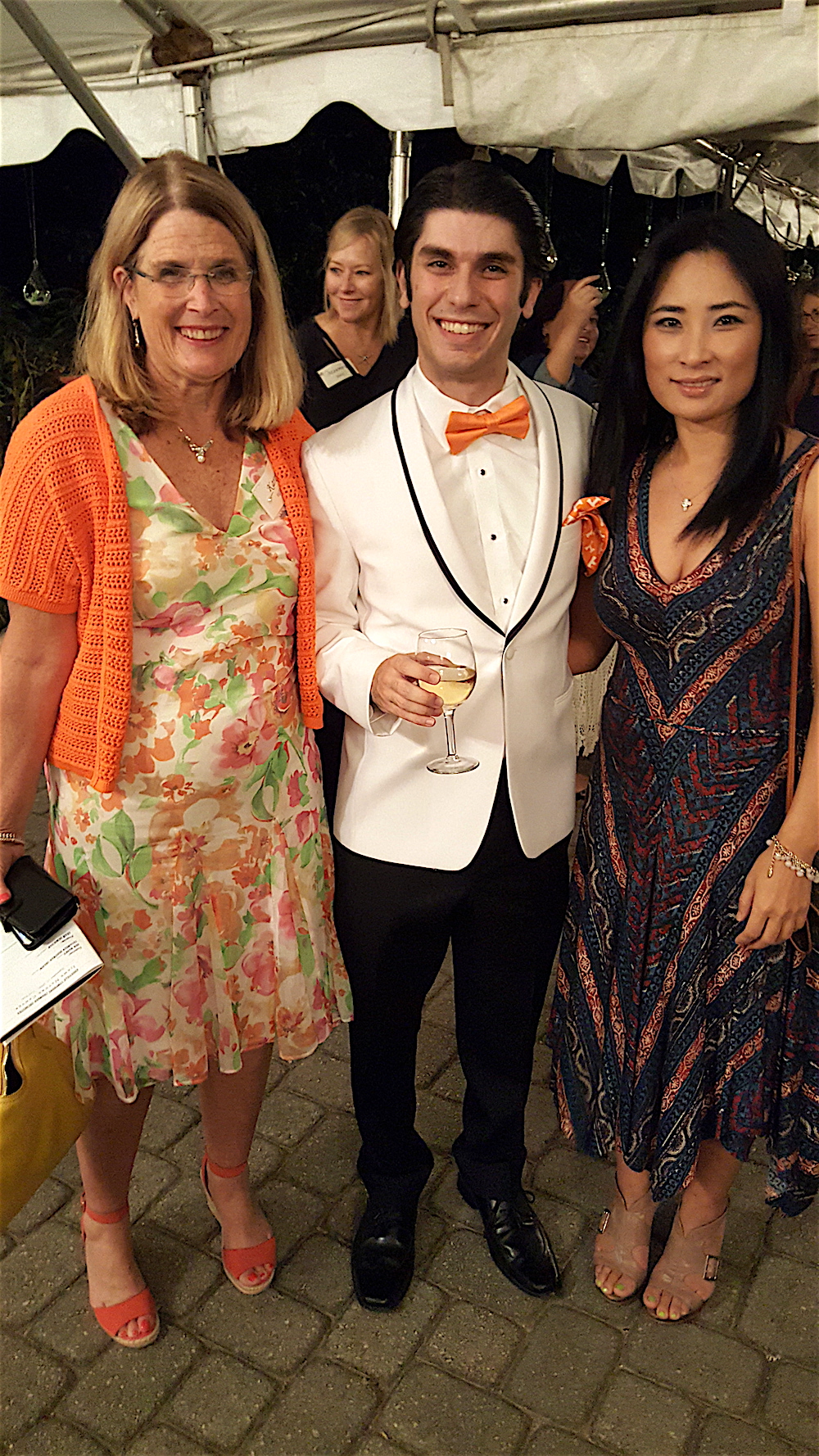Karen White, left, with Aram Demirijian and Eusuk Jung.