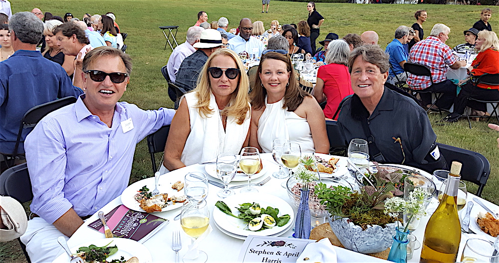 From left, Stephen and Nancy Land and April and Stephen Harris. The Harrises are the largest sponsor of Symphony in the Park. Land's Jupiter Entertainment also is a major supporter.