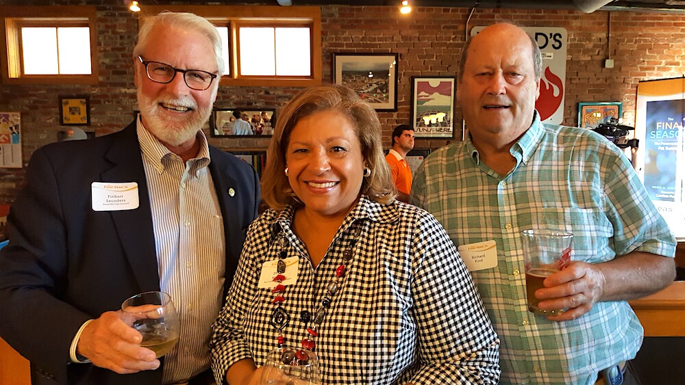 From left, City Councilman Finbarr Saunders, Phyllis Nichols and Richard Ford.