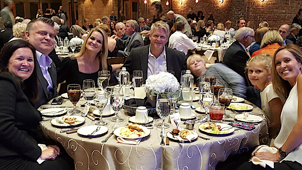 Here's the rest of her table. From left, Amy and Dan Miles, Mandy Collins, Ernie Collins, Ben Collins, Holland Harvard and Lori Harvard. Mandy and Lori are Amy's sisters.