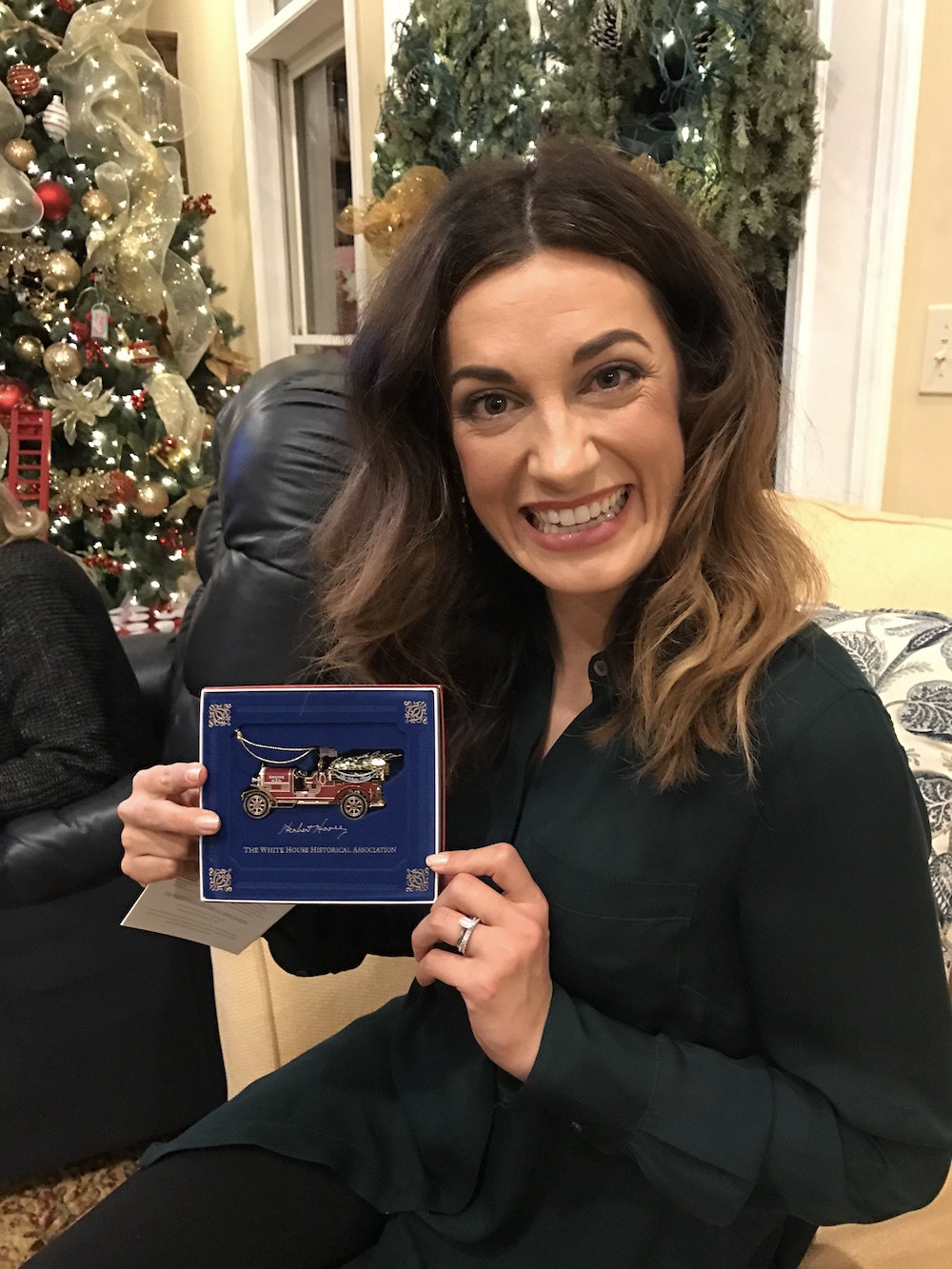 Lovely parting gifts for each couple were White House Christmas ornaments. This year's ornament, the 36th in the series, honors President Herbert Hoover.