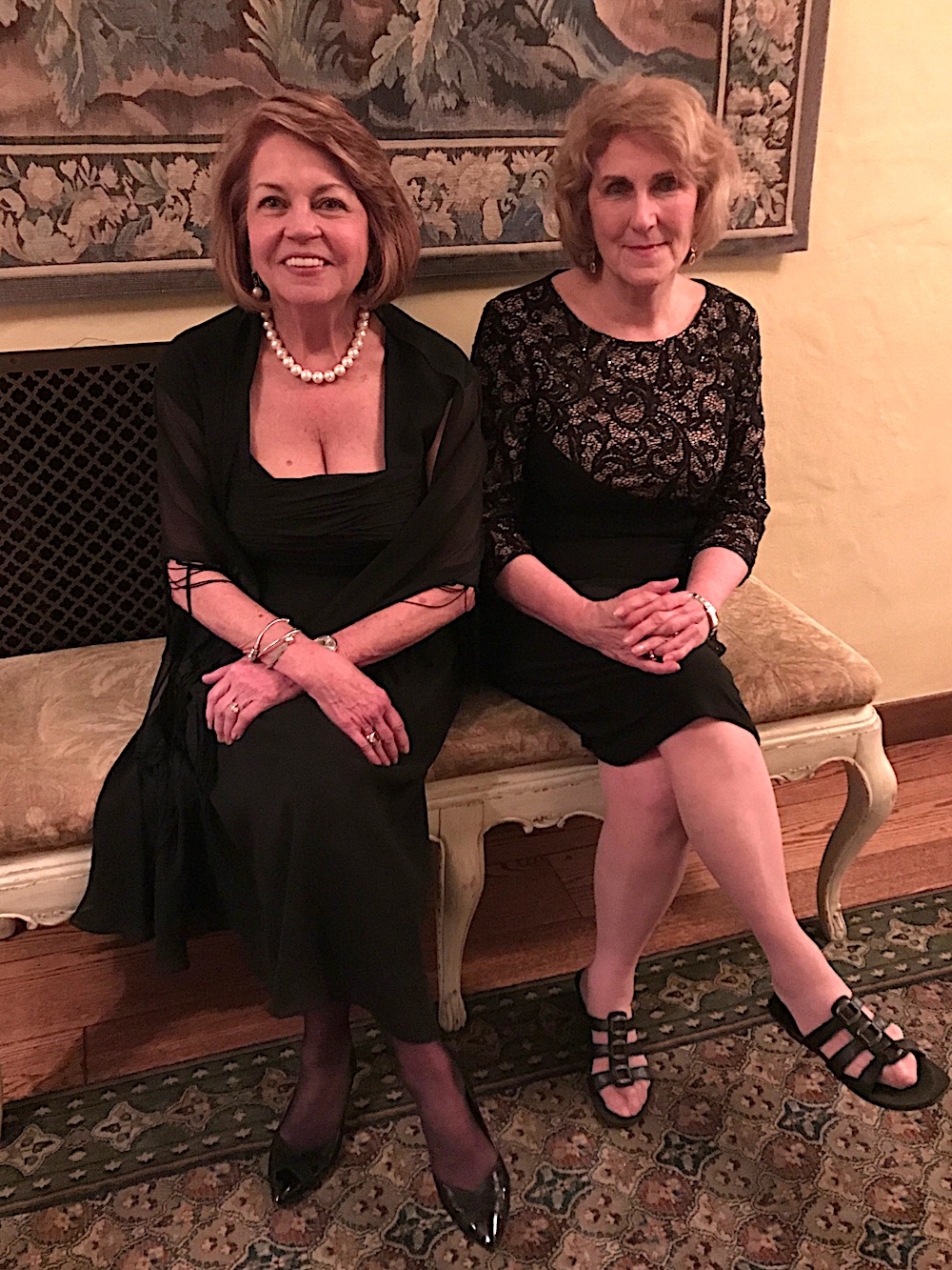 Relaxing after the event: the history center's executive director, Cherel Henderson, right, with Susan Arp.