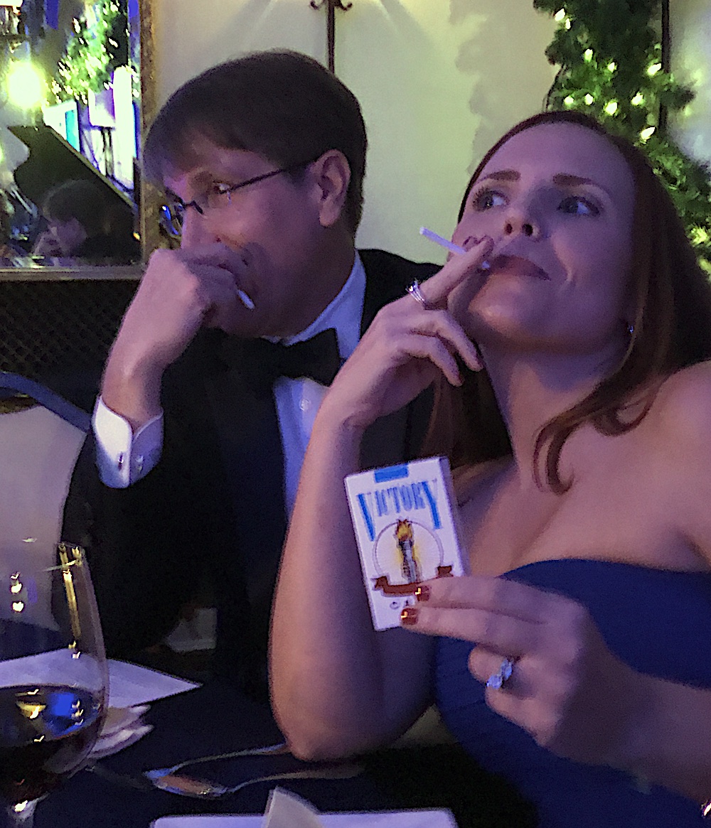 Some things never get old! As part of the 1924 jazz club atmosphere, candy cigarettes were passed out. Who could resist?