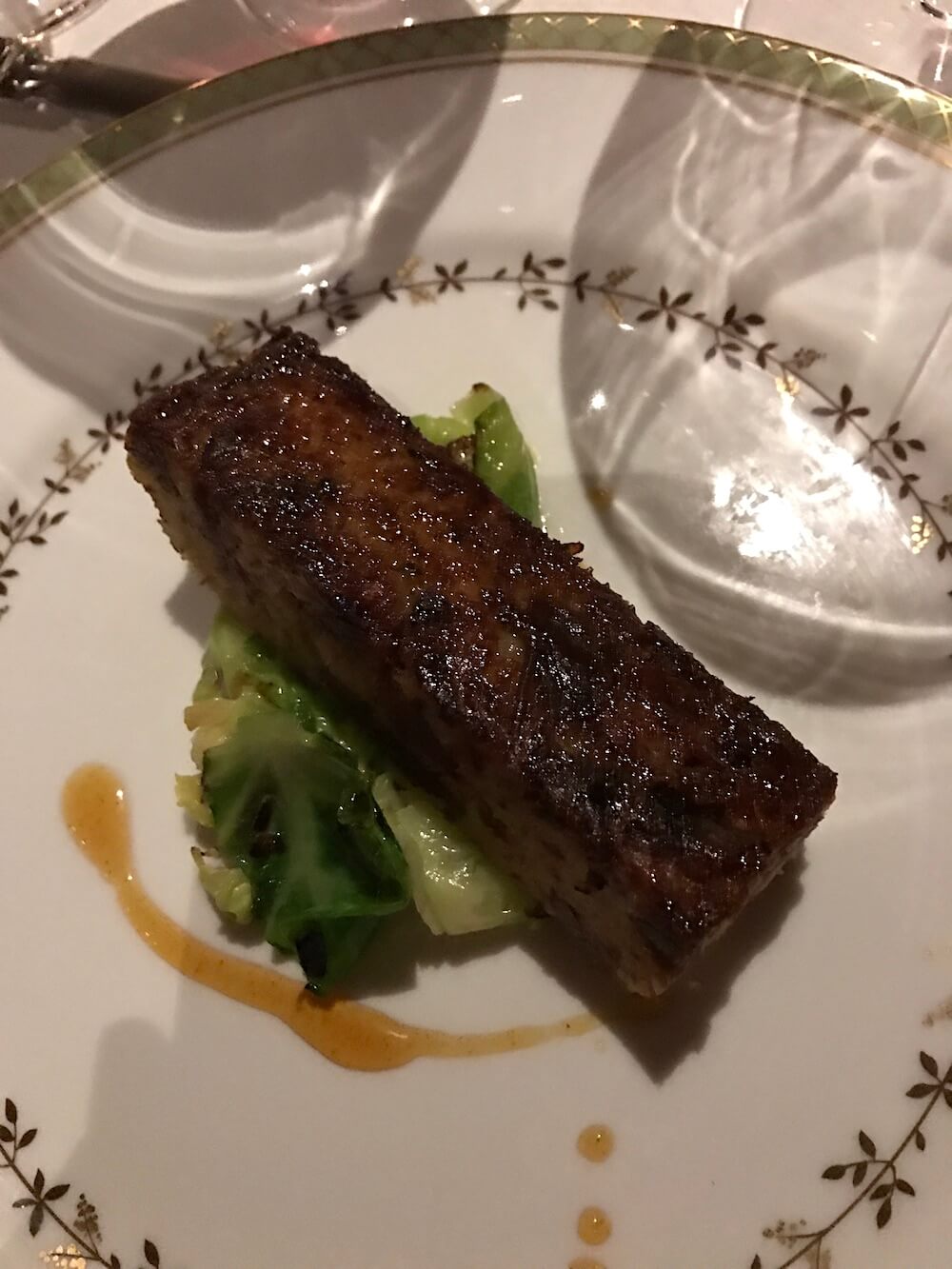My favorite course came next: crispy guinea hen terrine with Brussels sprouts and apple rosemary gastrique.