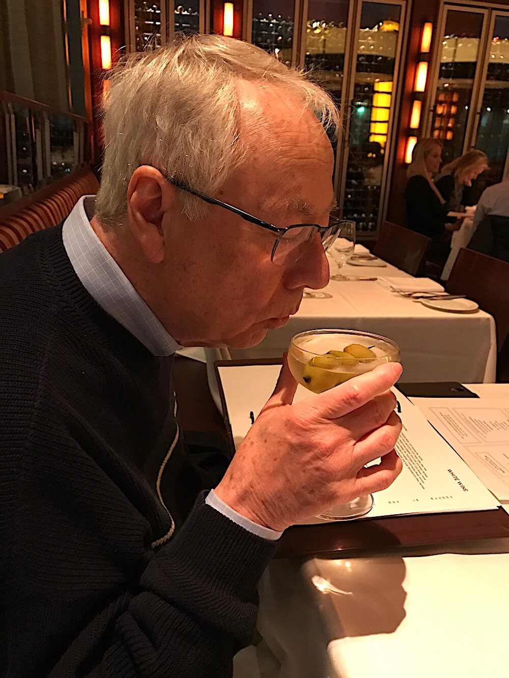 I don't know why Alan doesn't order a martini of his own! He'd rather drink mine!