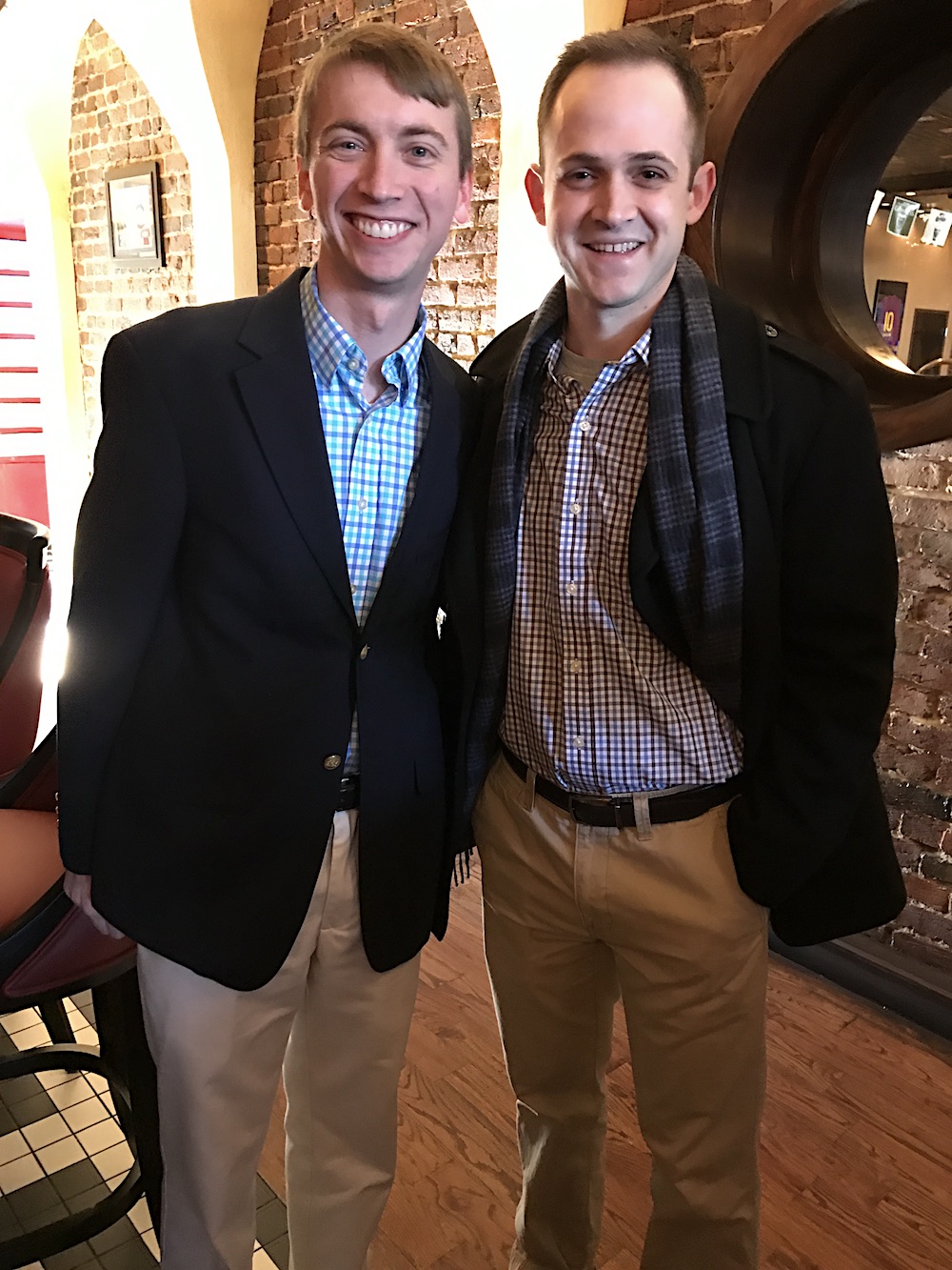 Amanda's brother, Kevin, left, with her husband, Mark Jennings.