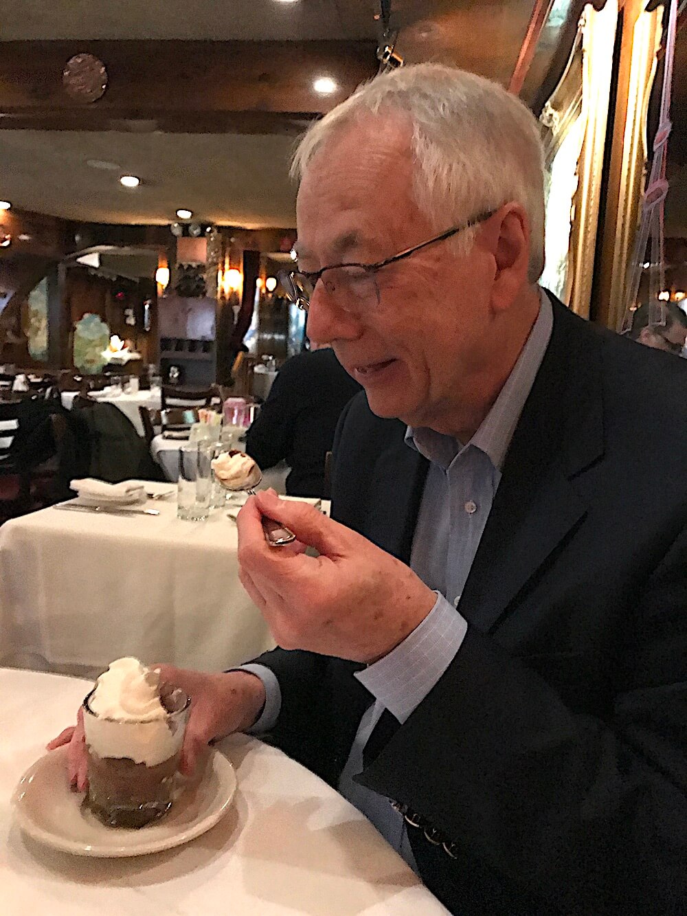 You can tell Alan was happy with his dessert selection.