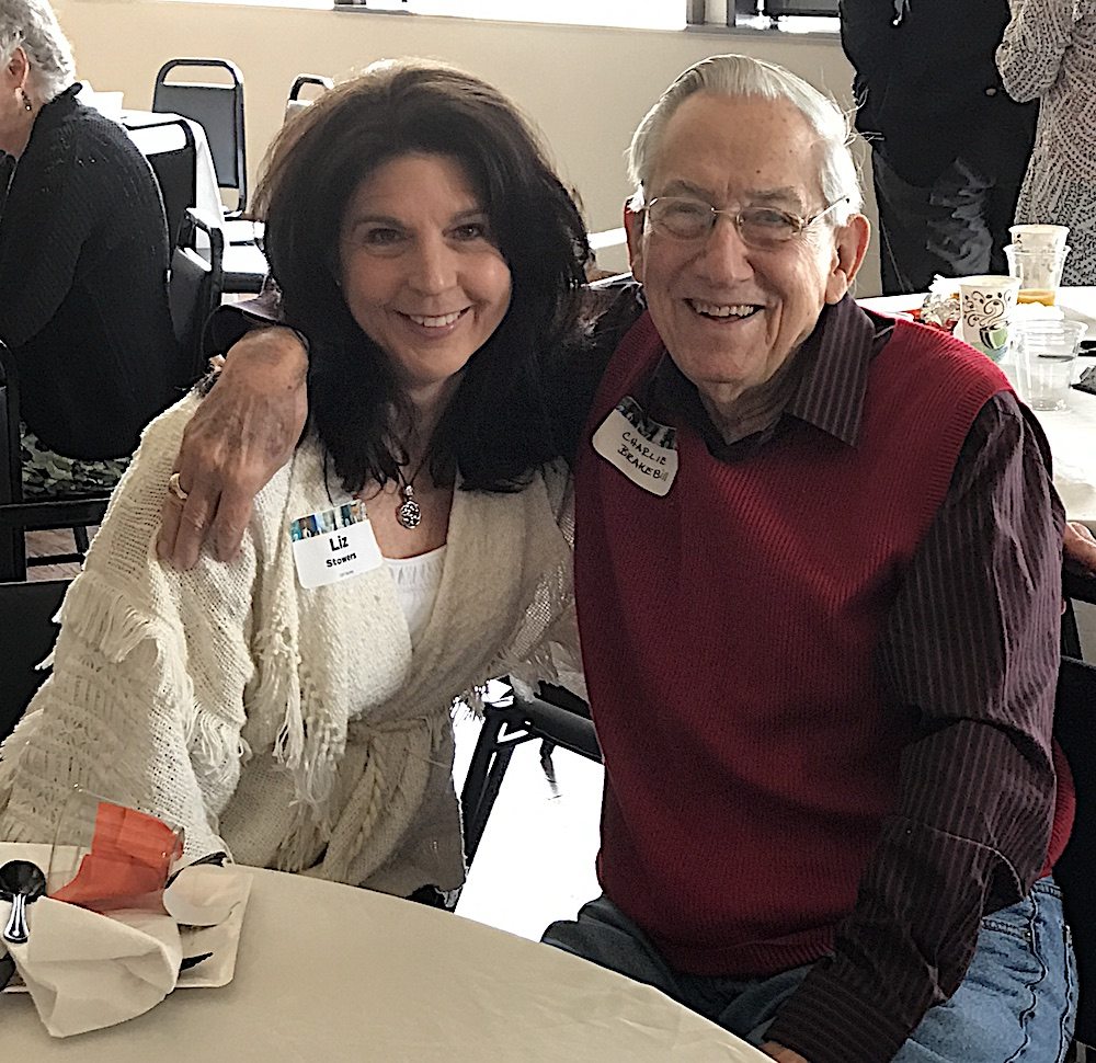Liz Stowers and Charlie Brakebill at the announcement.