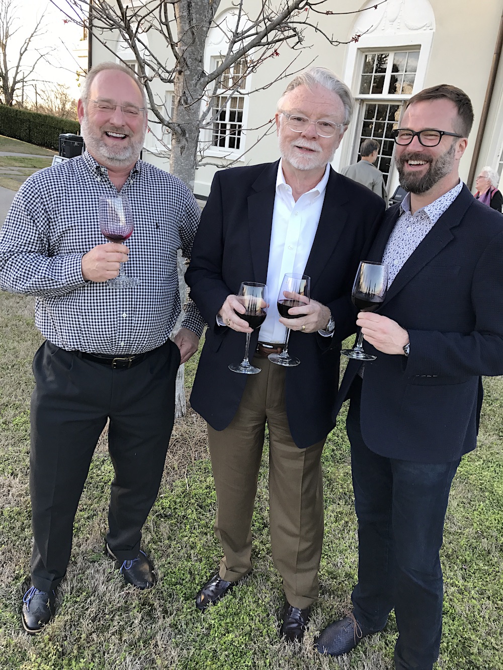 From left, Tom Shaw, Milton McNally and John WInemiller. Milton, married to Melinda, also is a long lost friend from West Tennessee.
